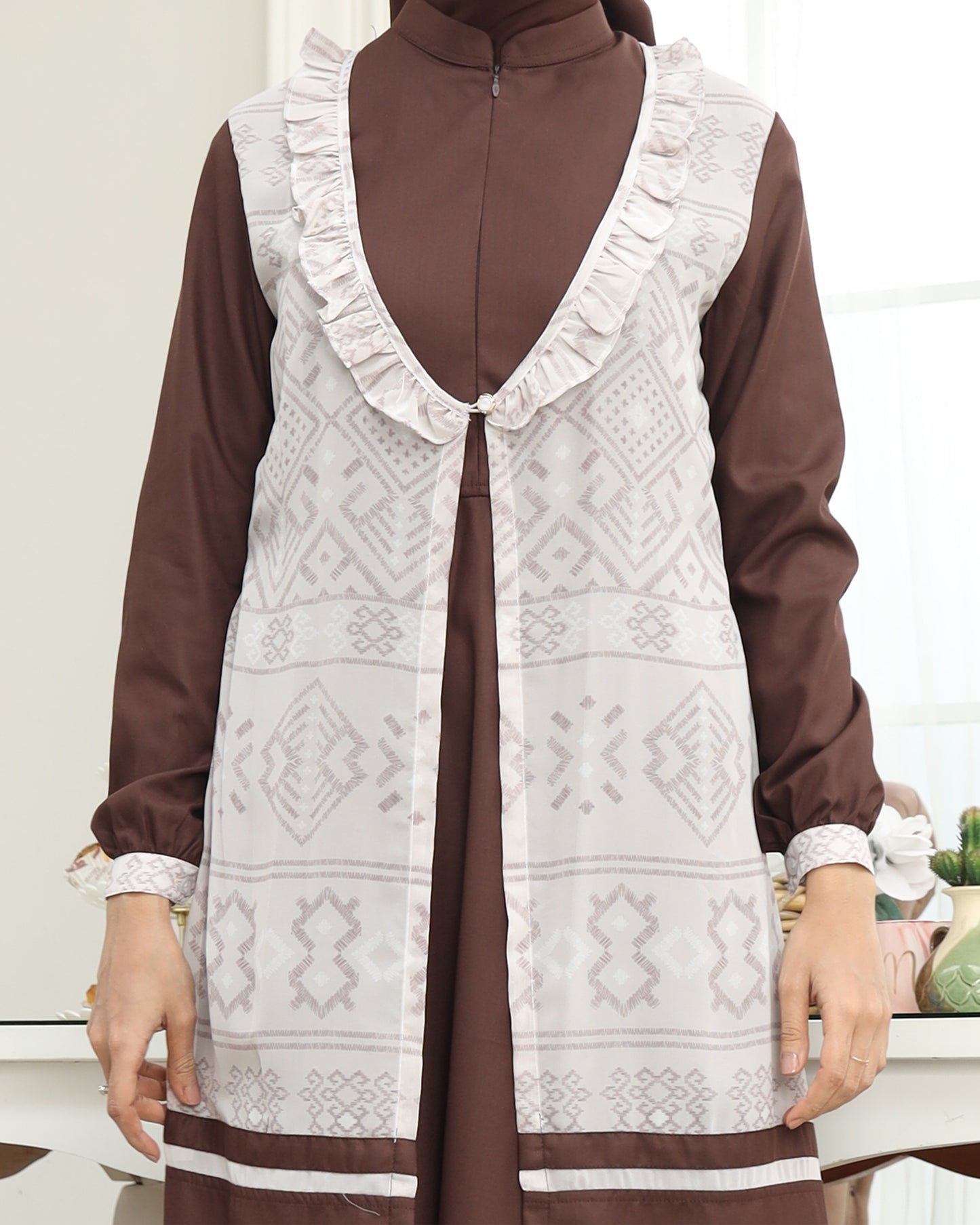 Etnic Coklat Kopi Gamis Dewasa