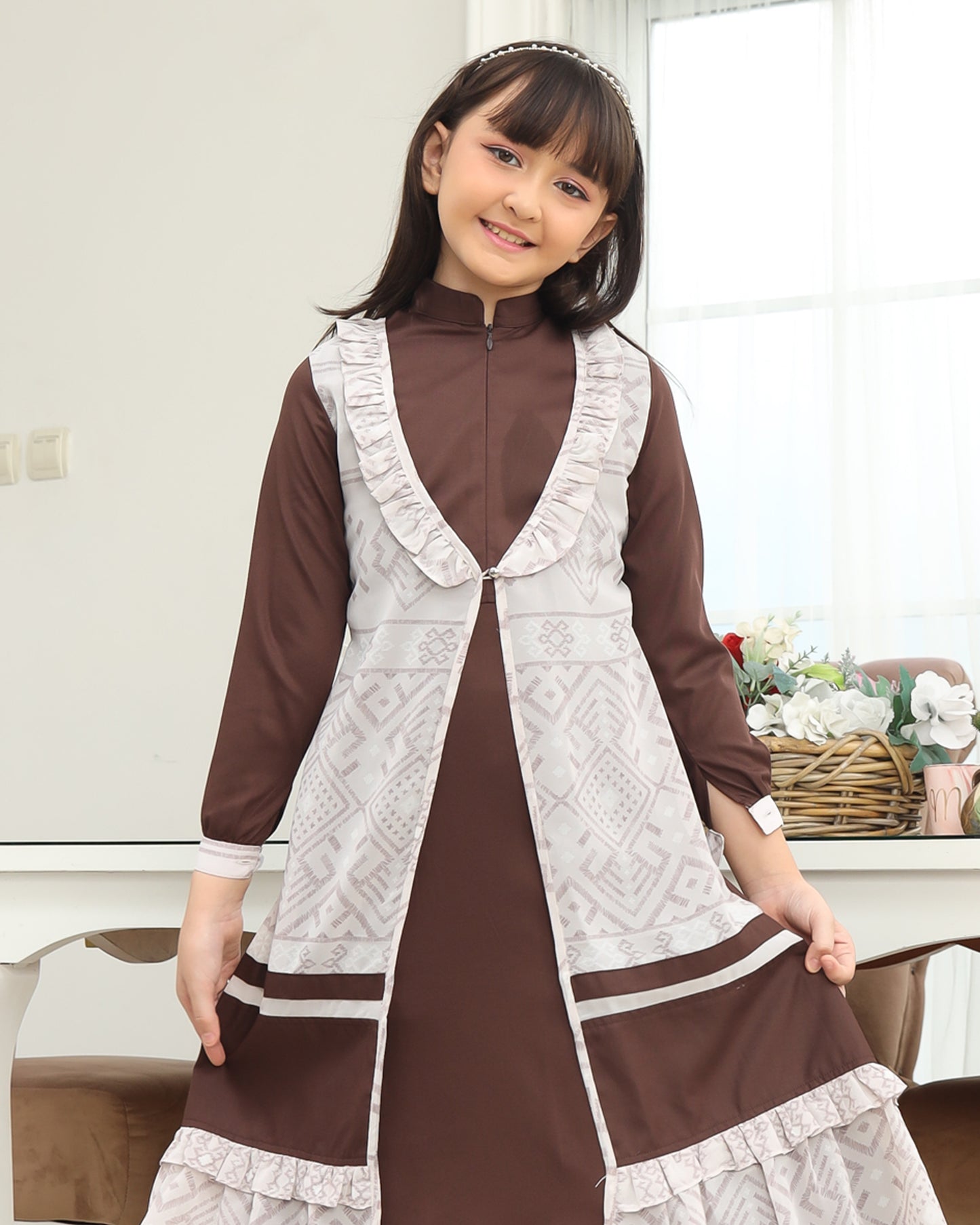 Etnic Coklat Kopi Gamis Anak