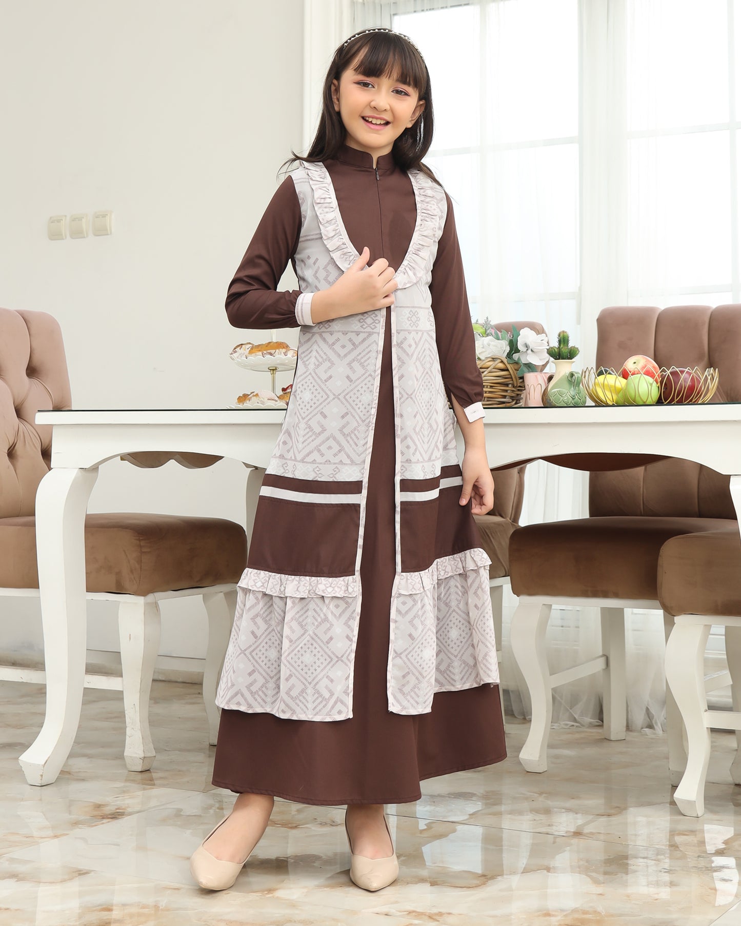 Etnic Coklat Kopi Gamis Anak