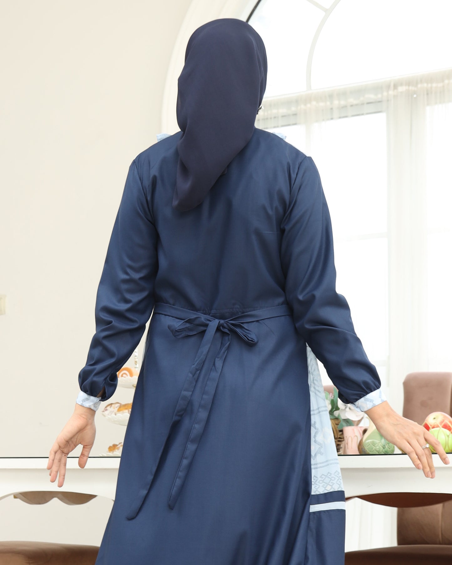 Etnic Navy Gamis Dewasa