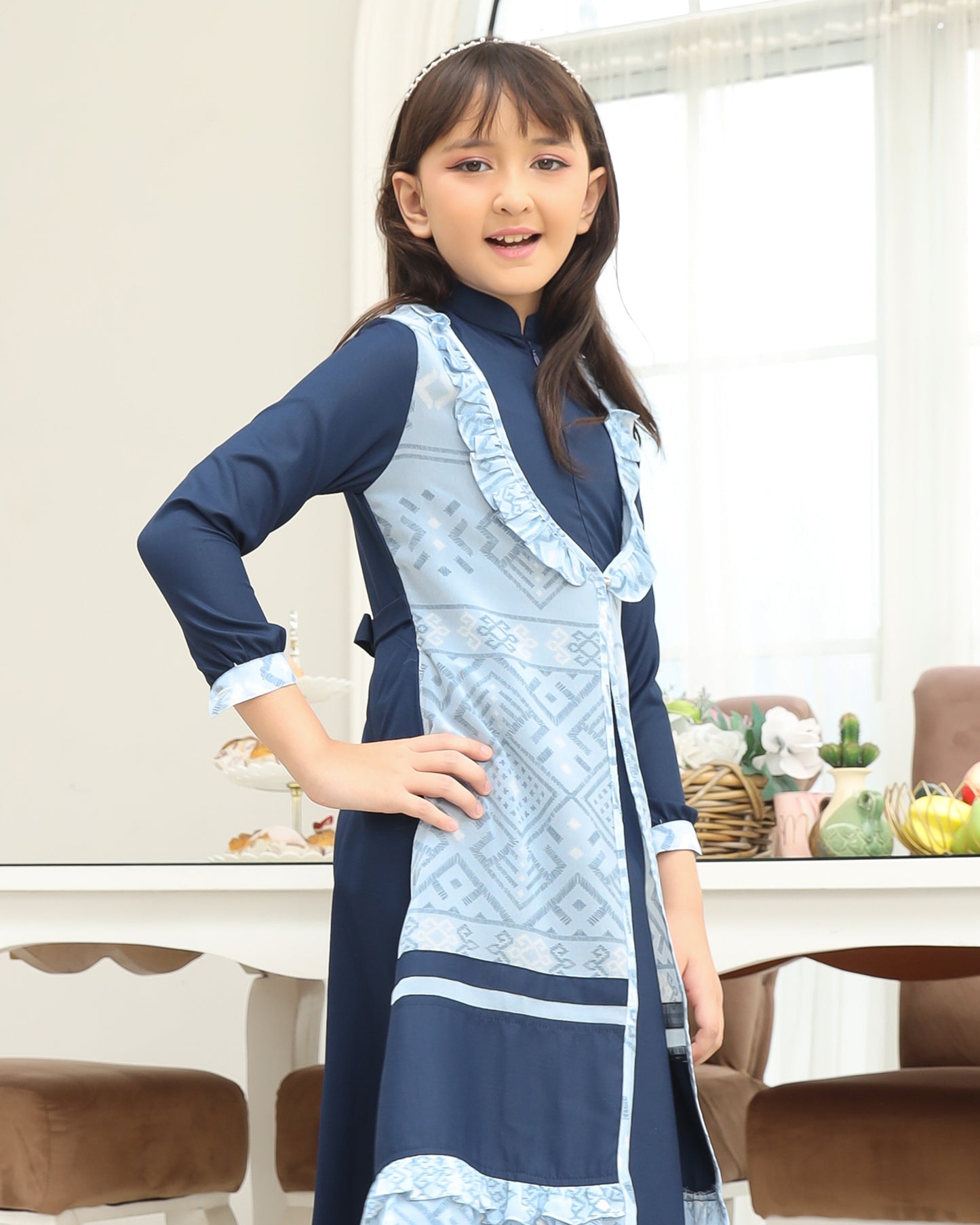 Etnic Navy Gamis Anak