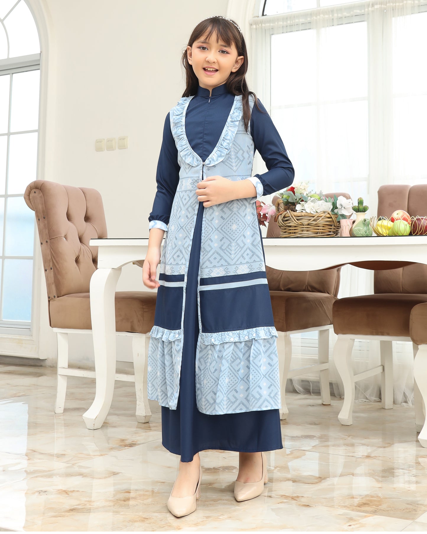 Etnic Navy Gamis Anak