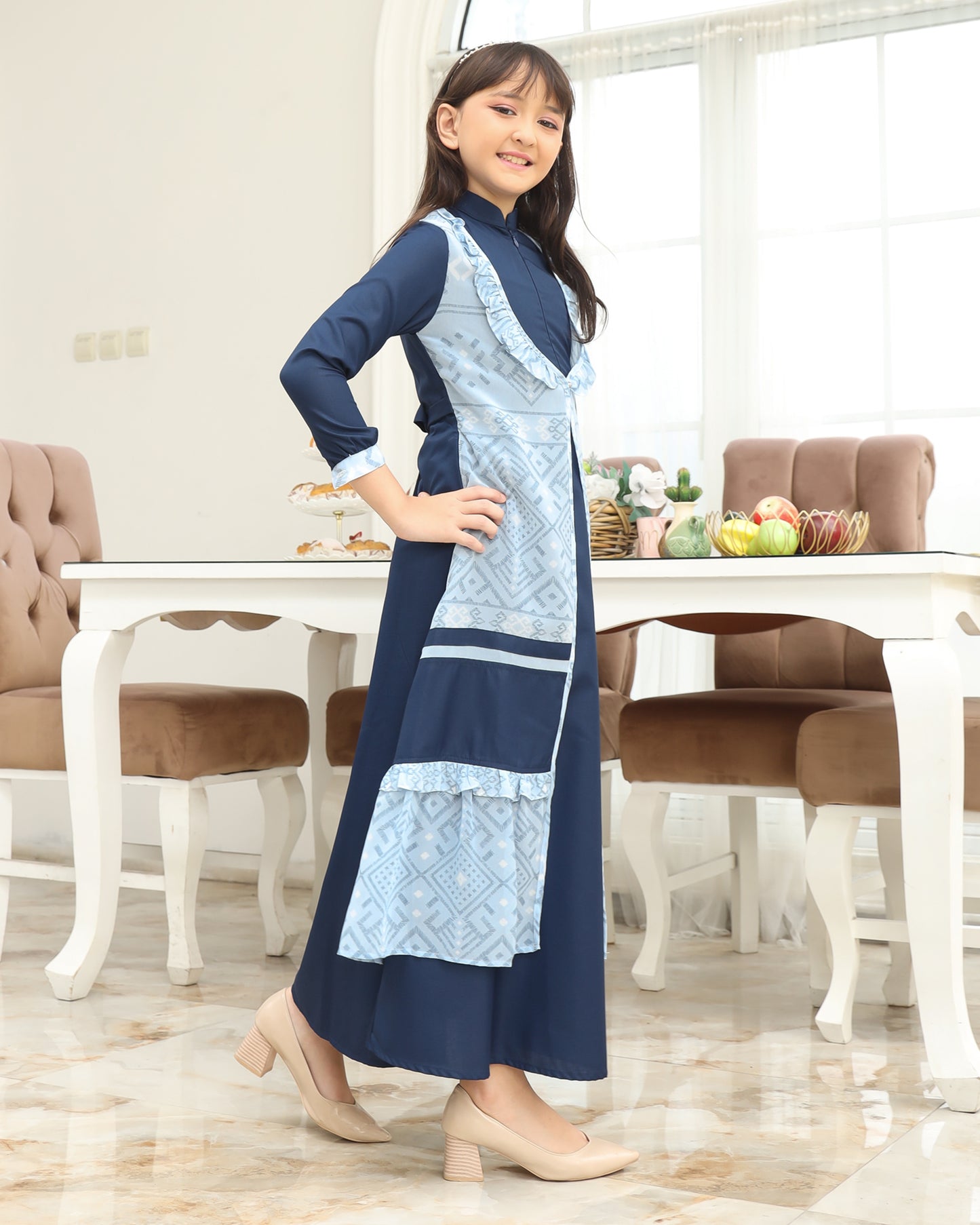 Etnic Navy Gamis Anak