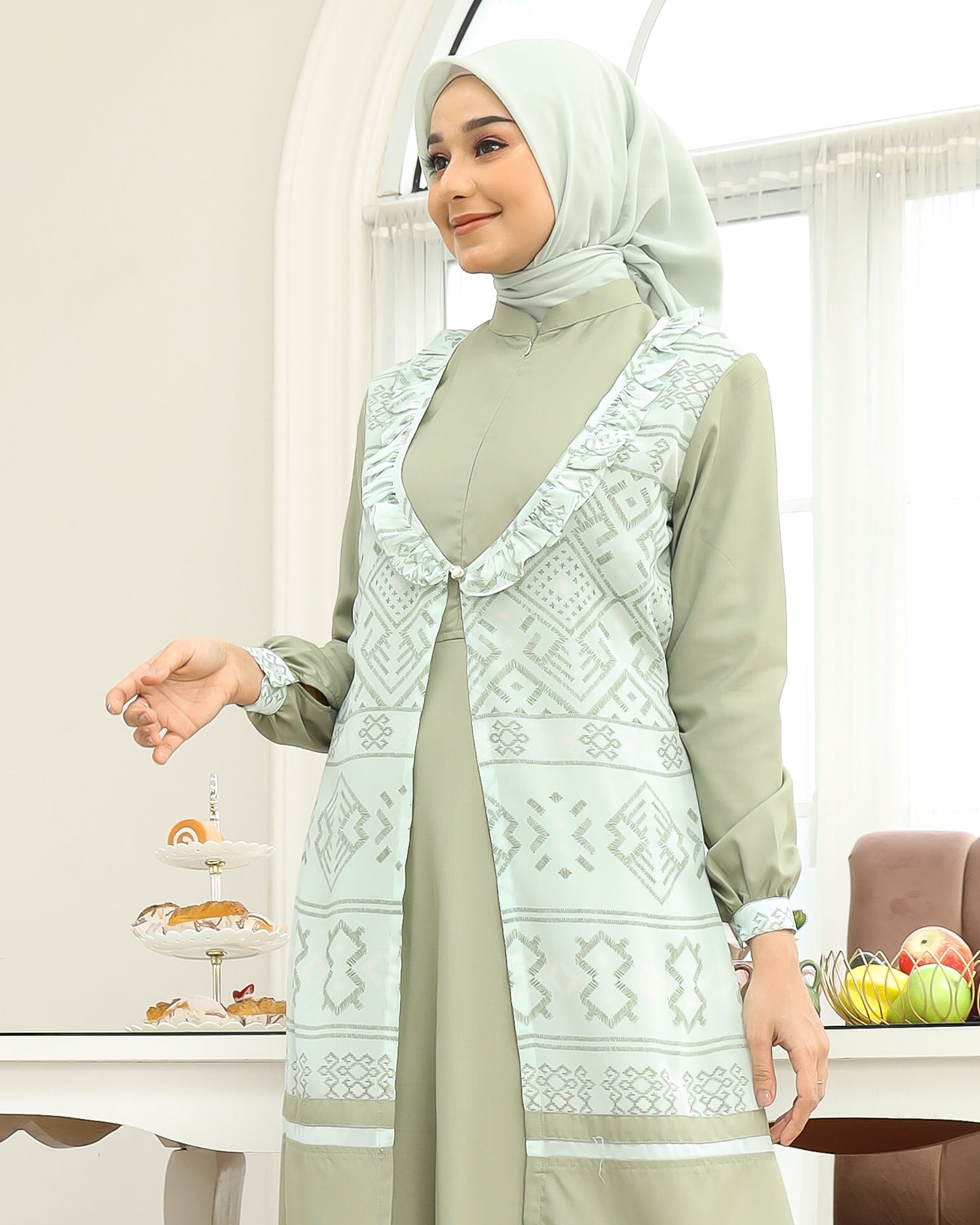 Etnic Sage Gamis Dewasa