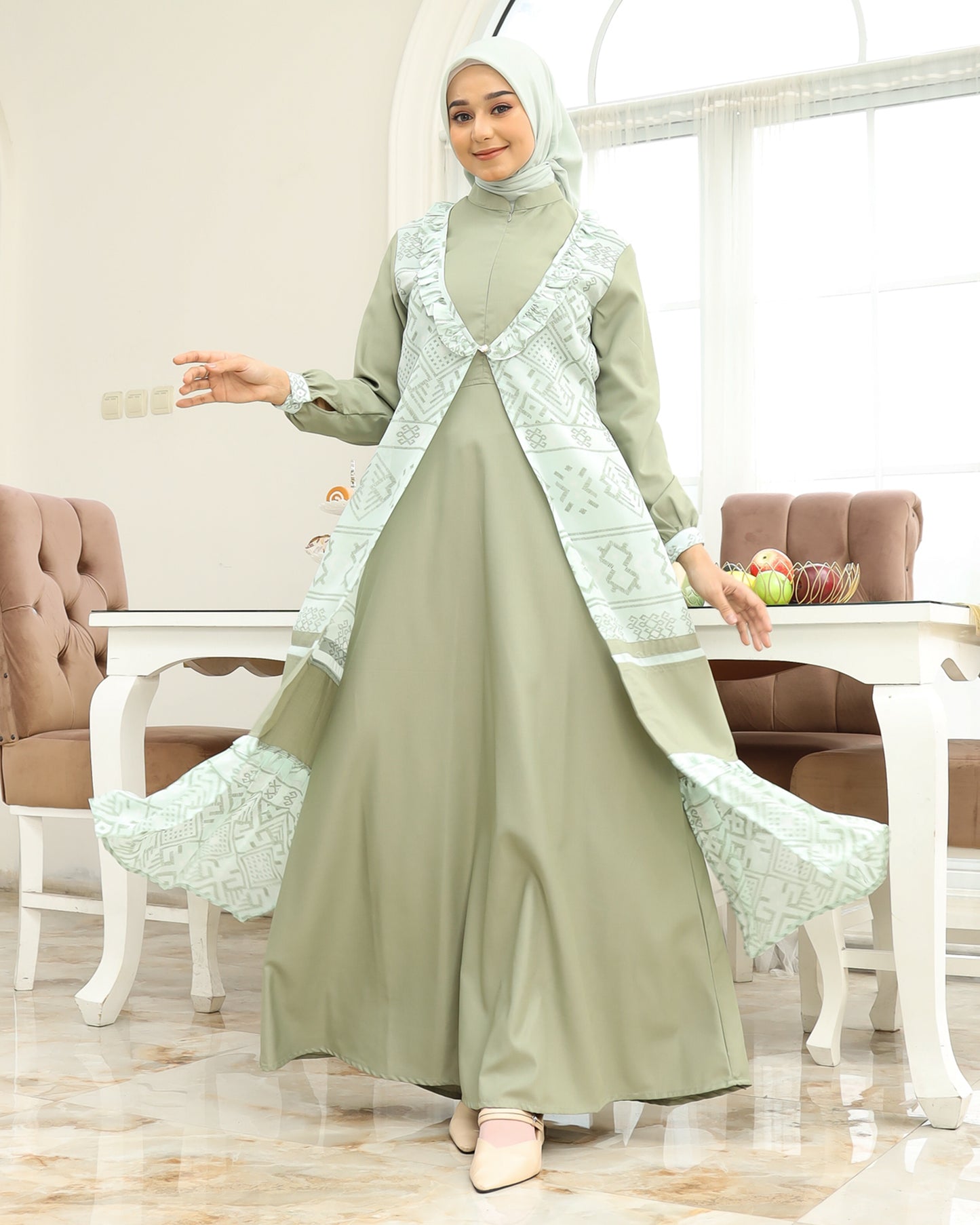 Etnic Sage Gamis Dewasa