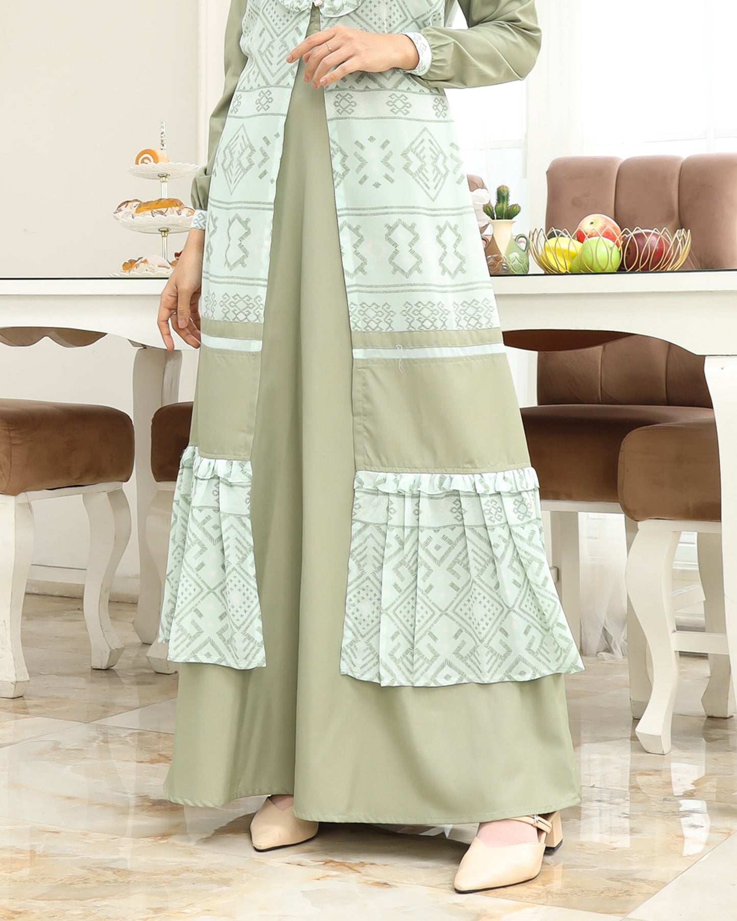 Etnic Sage Gamis Dewasa