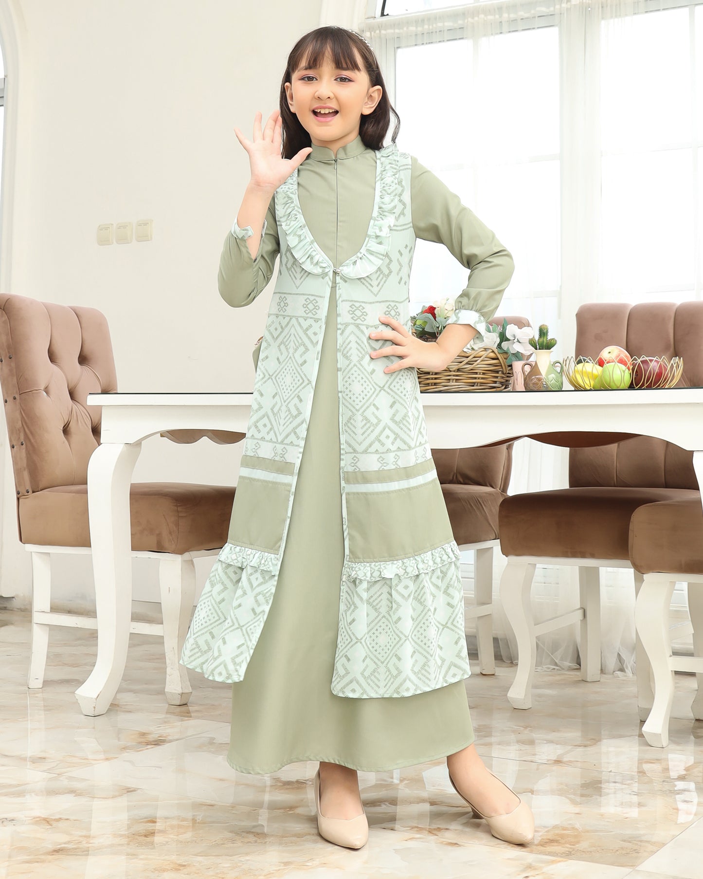 Etnic Sage Gamis Anak
