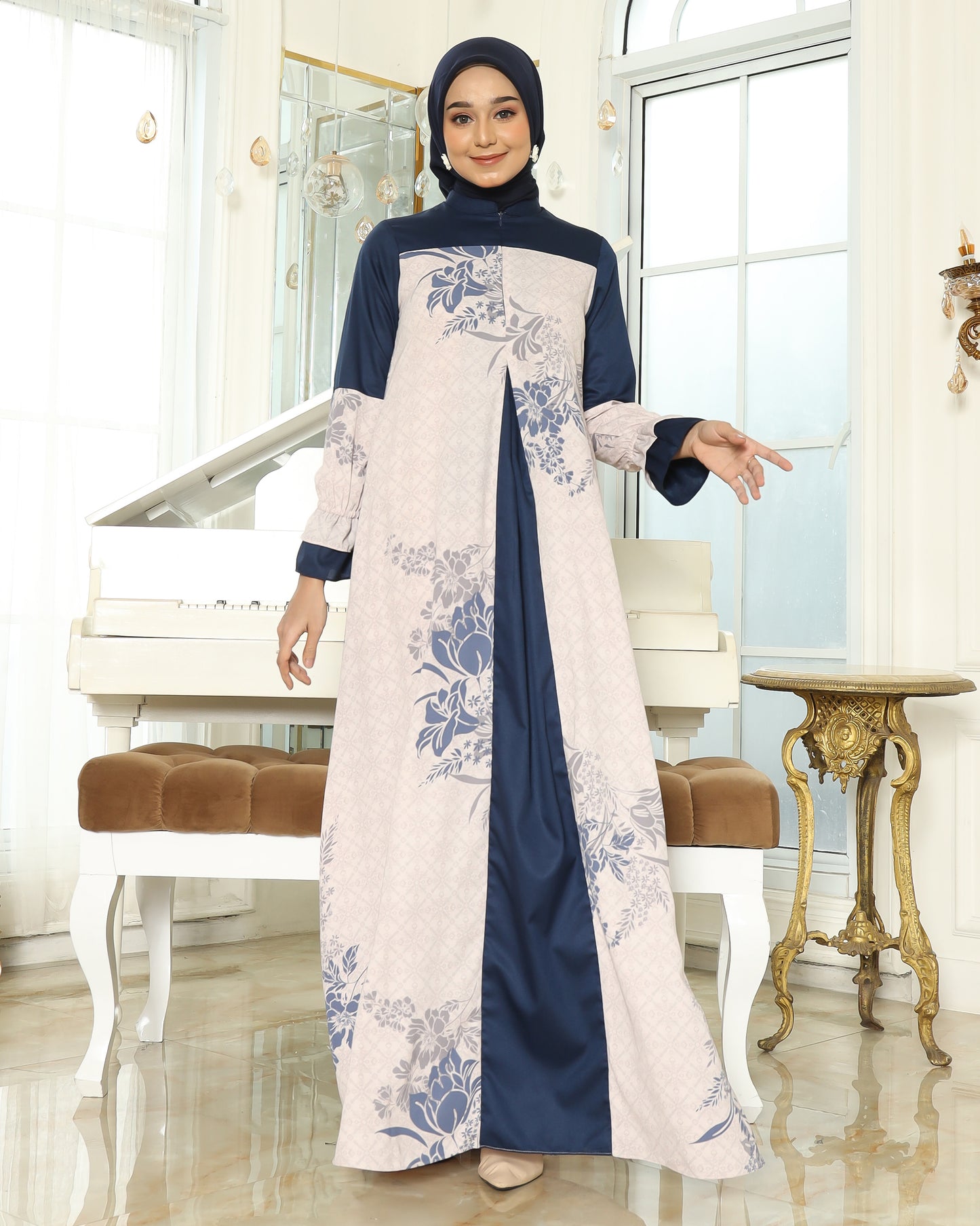 Nagita Navy Gamis Dewasa