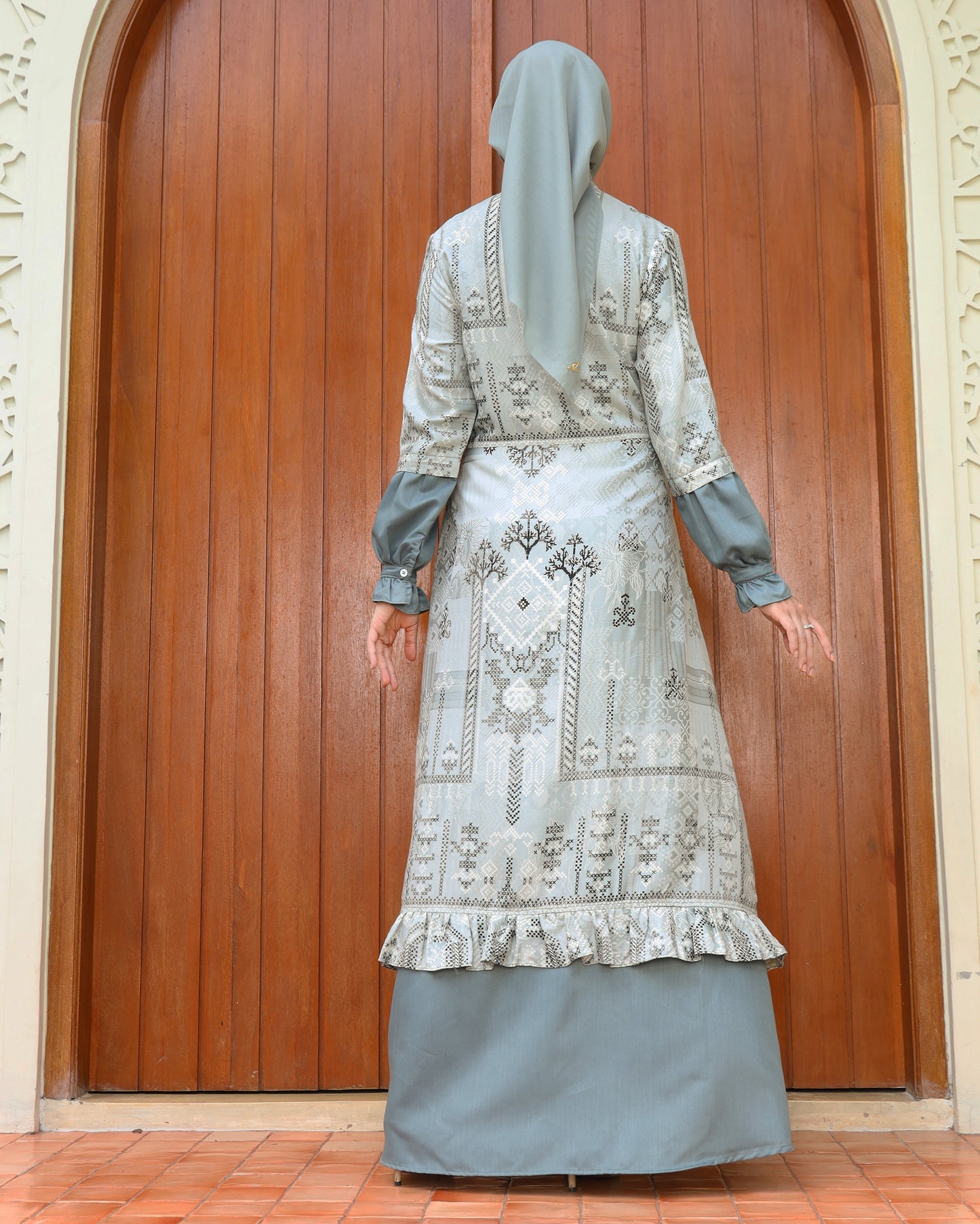 Yasmine Mineral Green Gamis Dewasa