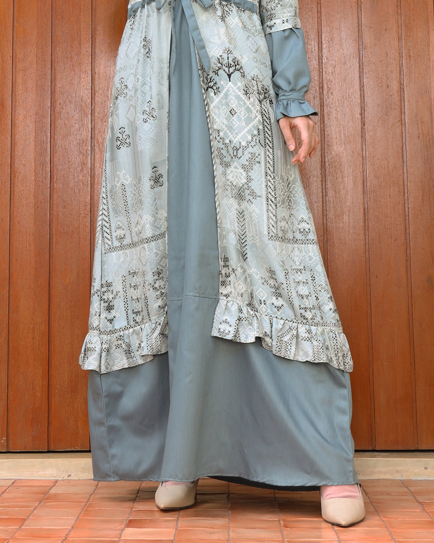 Yasmine Mineral Green Gamis Dewasa