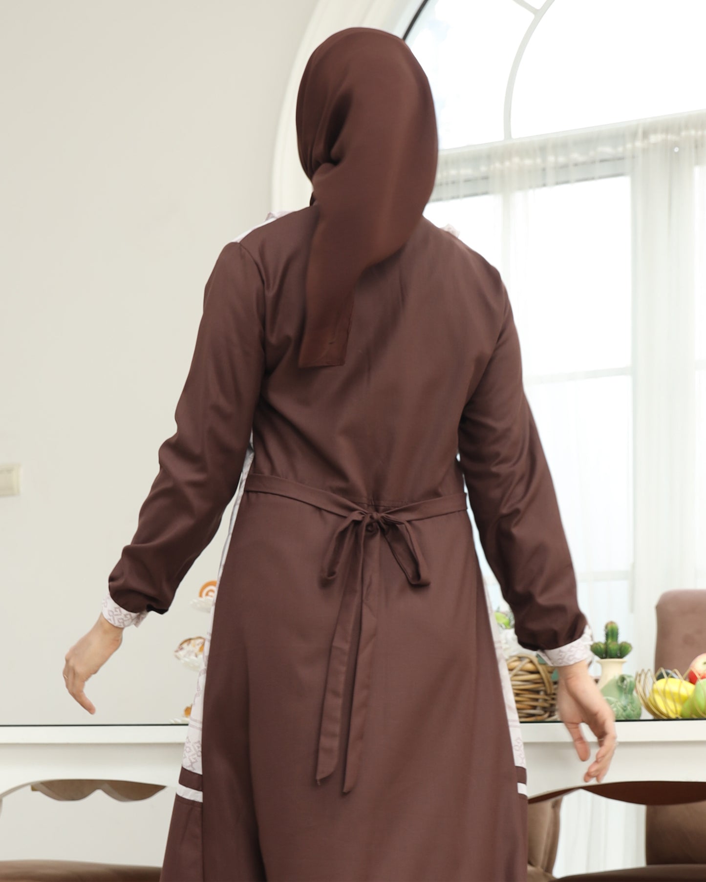 Etnic Coklat Kopi Gamis Dewasa