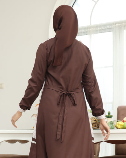 Etnic Coklat Kopi Gamis Dewasa