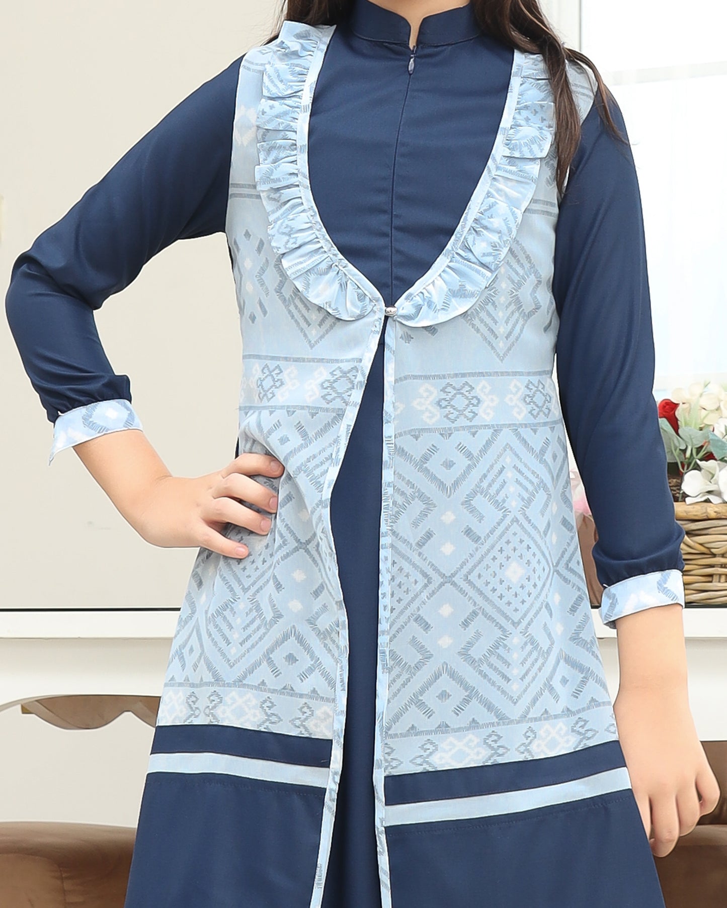 Etnic Navy Gamis Anak