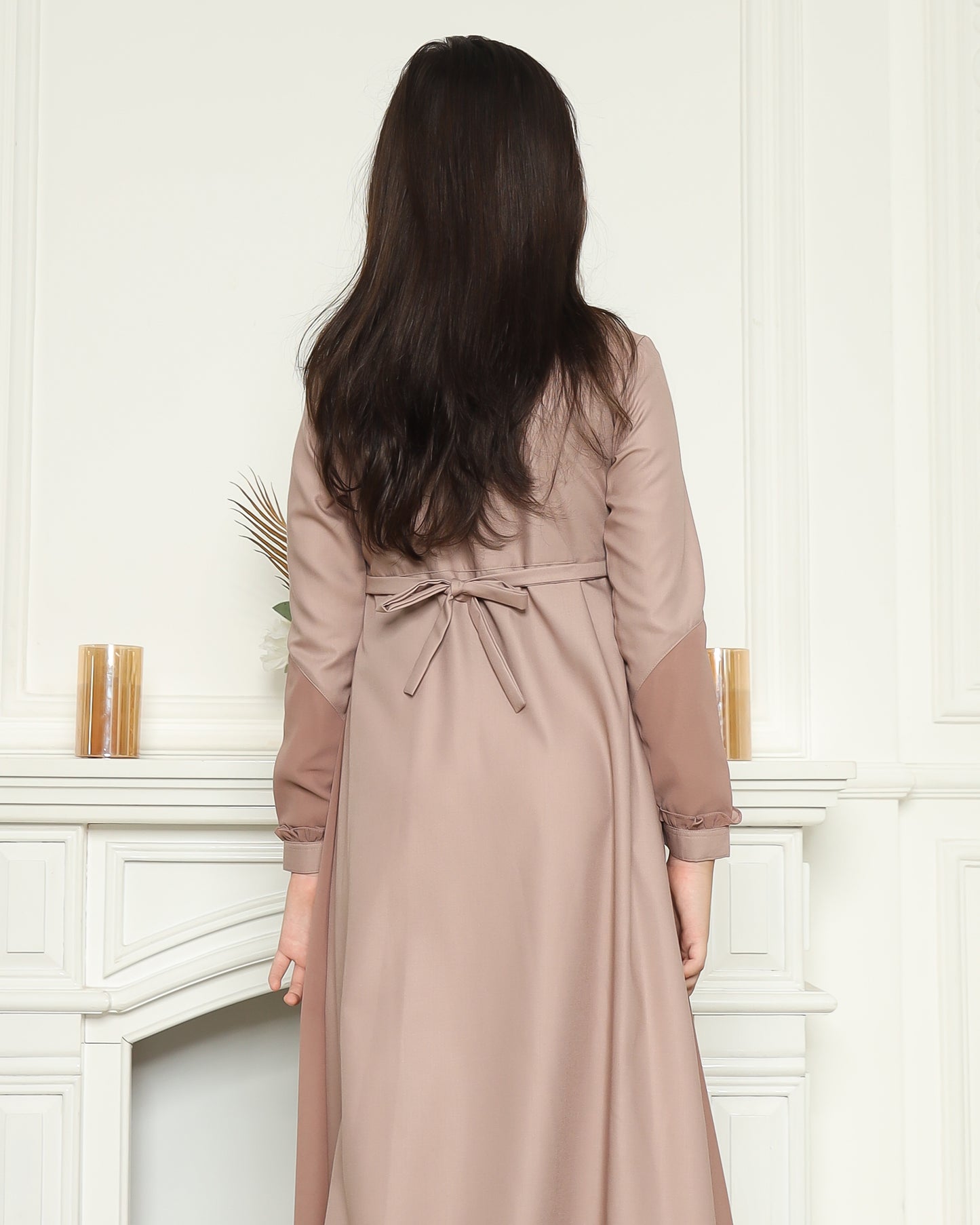Natasha Coklat Susu Gamis Anak
