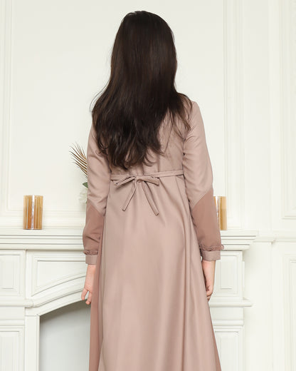 Natasha Coklat Susu Gamis Anak