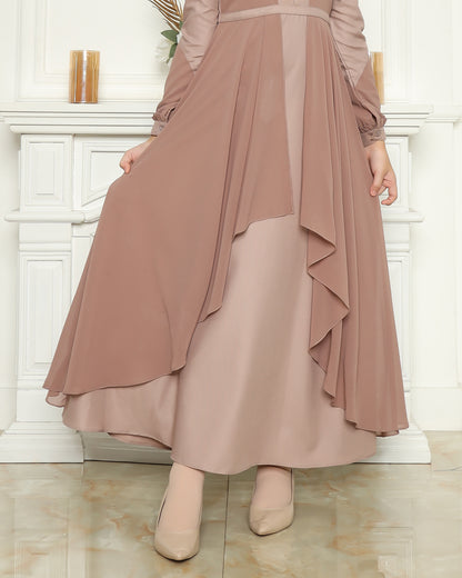Natasha Coklat Susu Gamis Anak