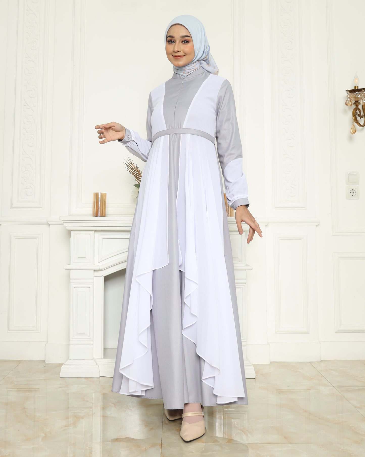 Natasha Sky Blue Gamis Dewasa
