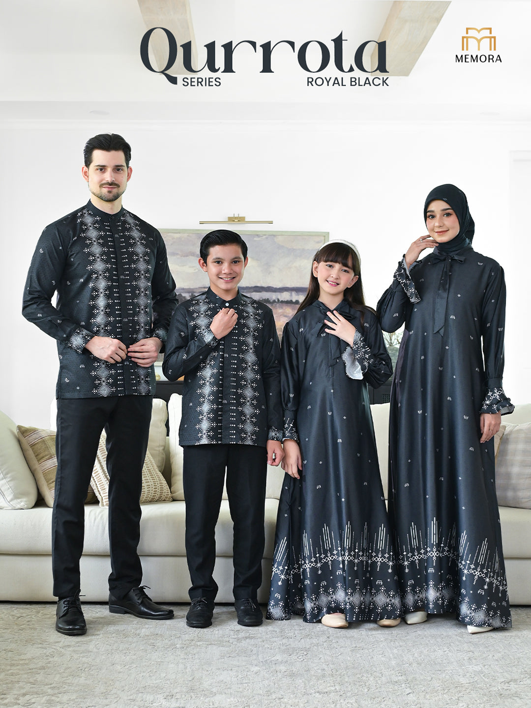 Qurrota Royal Black Family Set
