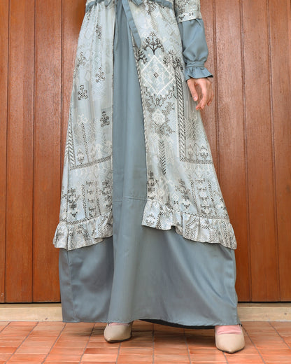 Yasmine Mineral Green Gamis Dewasa